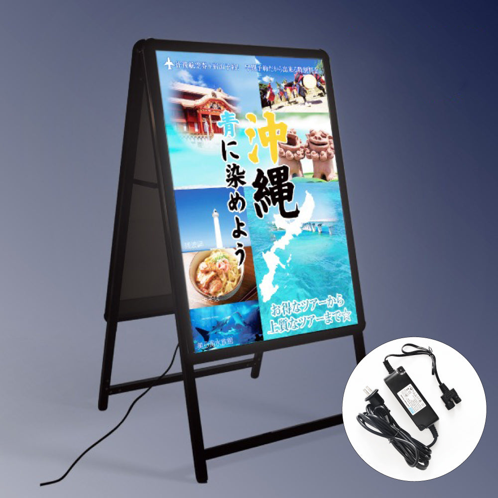 A型LEDライトパネル グリップ式 B1 両面 シルバー・ブラック alp-b1d-sv