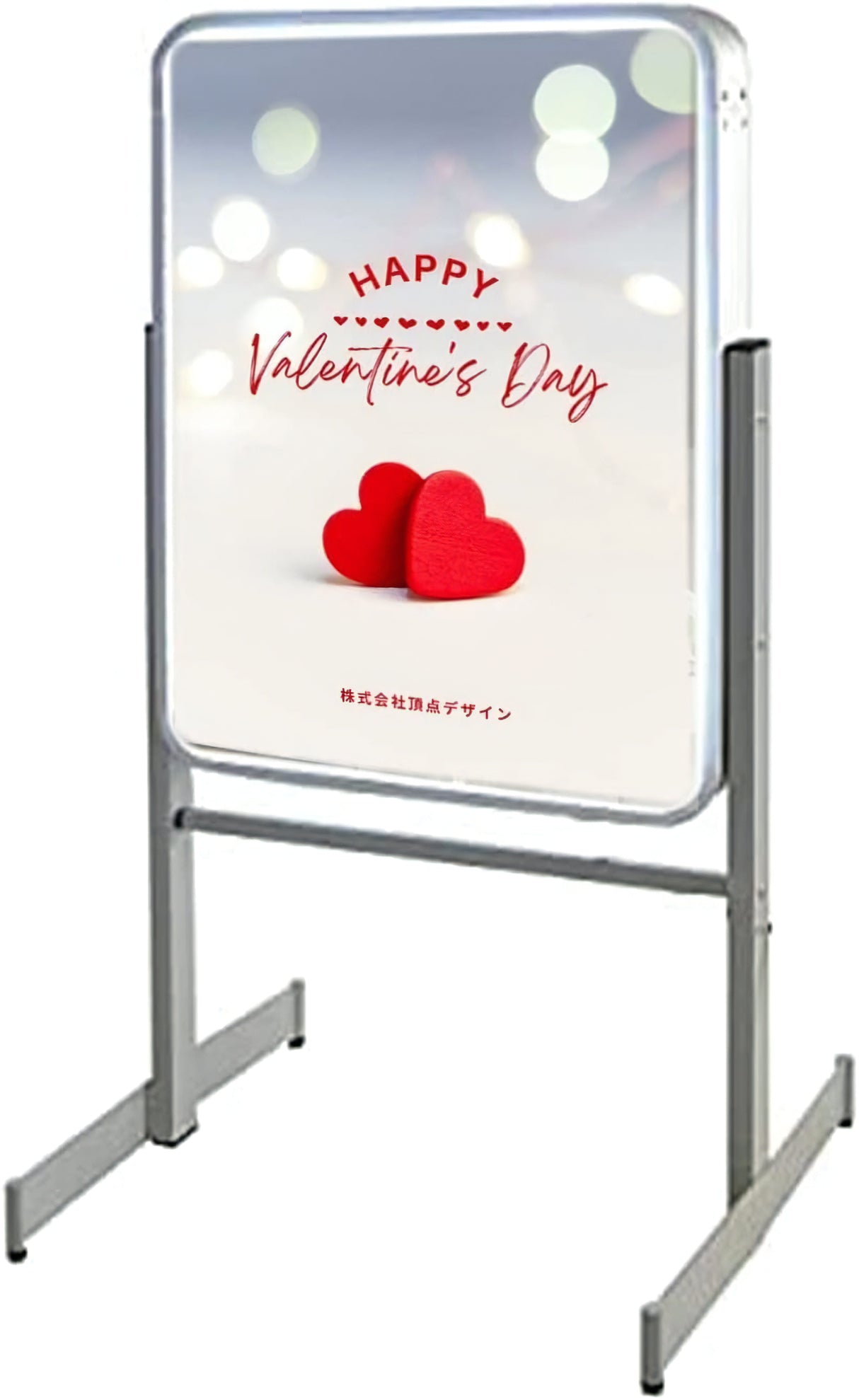 小型LED電飾スタンド看板 印刷シート貼込タイプ 両面表示 シルバー gsr50-950