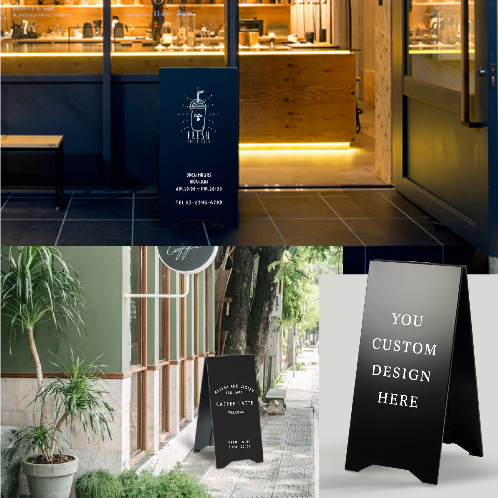 看板 店舗用 スチール製 両面表記 H700mm 立て看板 A型看板 ショップ 看板 a看板 パネル 屋外 A型スタンド看板 パネルスタンド 店舗用看板 マグネット式 印刷 カフェ 美容室 サロン 看板 黒 白 送料無料 日本製 tb-3470