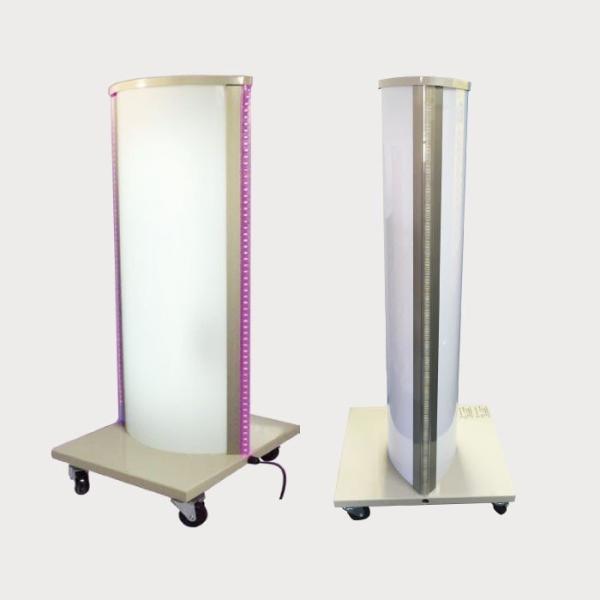 LED電飾スタンド看板 楕円形 印刷シート貼込タイプ 両面表示 シルバー LED-VALUE-380