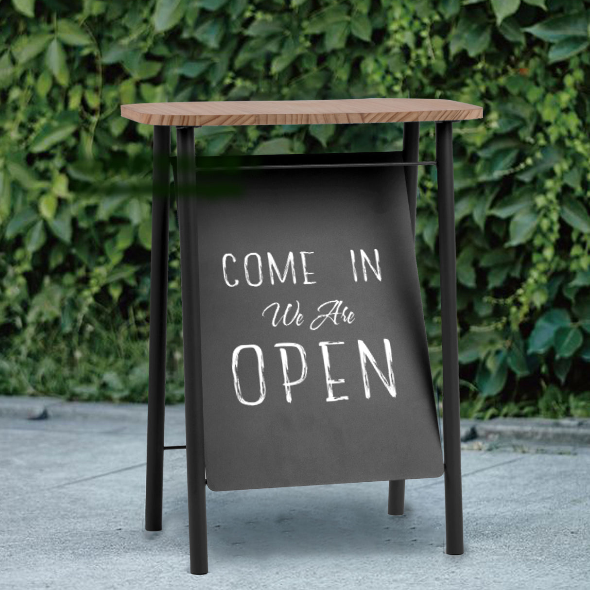 スチール スタンド看板 W400×H510×D240 鉄製 片面印刷 オーダーメイド看板 おしゃれ デザイン 看板作成 オリジナル看板 店舗看板 自立看板 立て看板 A型看板 ショップ 看板 屋外 A型 美容室 看板 日本製 lkb-15