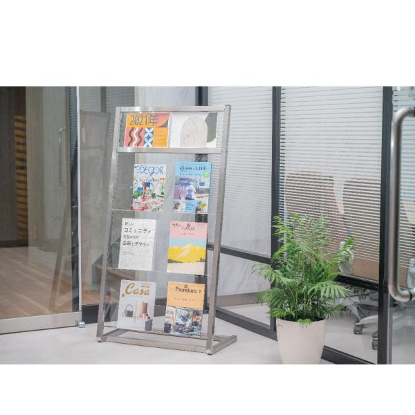 パンフレットスタンド 3段 カタログスタンド 雑誌ラック W520×D390×H1390mm tks-fr14053-ss