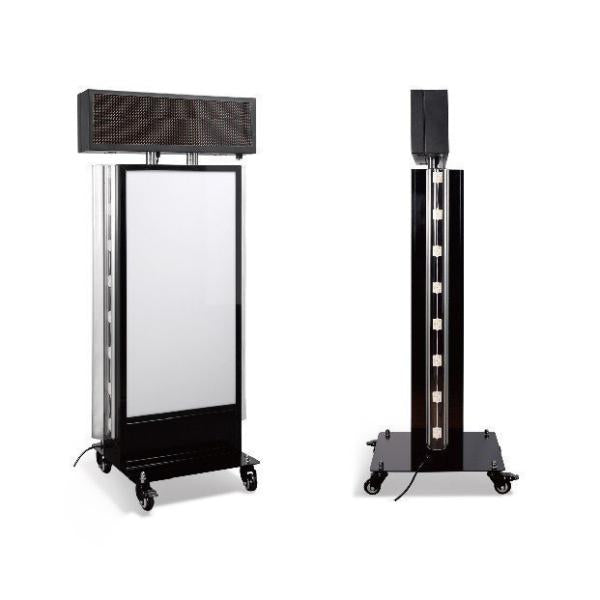 電飾スタンド看板 電光掲示板 LED点滅モジュール付き 印刷シート貼込タイプ 両面表示 シルバー/ブラック TLK-650