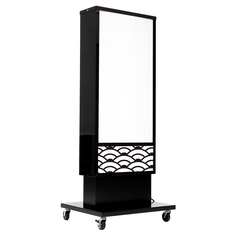 電飾スタンド看板 和風 印刷シート貼込タイプ 両面表示 高さ140cm 青海波/麻の葉/桧垣/黒 ts-wf-02-m