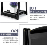 【ブラック】棚付き イーゼルスタンド ブラックボード W50×H95×D42cm 屋外タイプ チョーク付き スタンドボード メニューボード 立て看板 黒板 ウェディング カフェ レストラン サロン 飲食店 wbs-tn95-bk