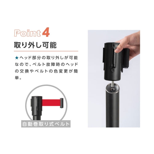 2本セット ベルトパーテーションセット ブラックポール be87-bk