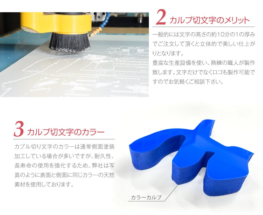 カルプ文字 【一文字】立体文字「英数字」 縦30cm×厚さ：3cm 屋外仕様 店舗 飲食店 会社名 看板 Karupu-B300