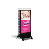 電飾スタンド看板 LED点滅球付き 印刷シート貼込タイプ 両面表示 高さ108cm シルバー/ブラック TL-S450