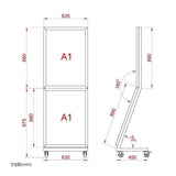 LEDポスタースタンド L型 ポスター入れ替えタイプ A1×2枚 片面表示 ブラック CH-A1A1