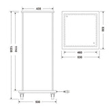 電飾スタンド看板 正方形 印刷シート貼込タイプ 四面表示 シルバー/ブラック F4-1235