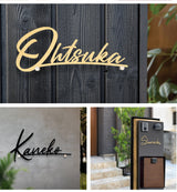 表札 戸建て おしゃれ 新築祝い 屋外 ステンレス 切文字 gs-nmpl-1046