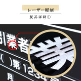 登録電気工事 看板【透明アクリル板/置き型 自立】高精細 レーザー彫刻 加工 業者票 看板 事務所用 gs-pl-ele-standt