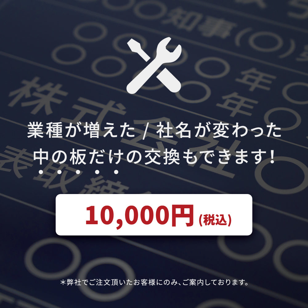 登録電気工事業者届出済票 看板 約W52cm×H37cm / 紺色看板+ 金文字/銀文字 看板 許可票 看板 業者票 建設工事現場 標識 事務所 店舗 不動産 法定看板 法令許可票　gs-pl-navy-todoke　