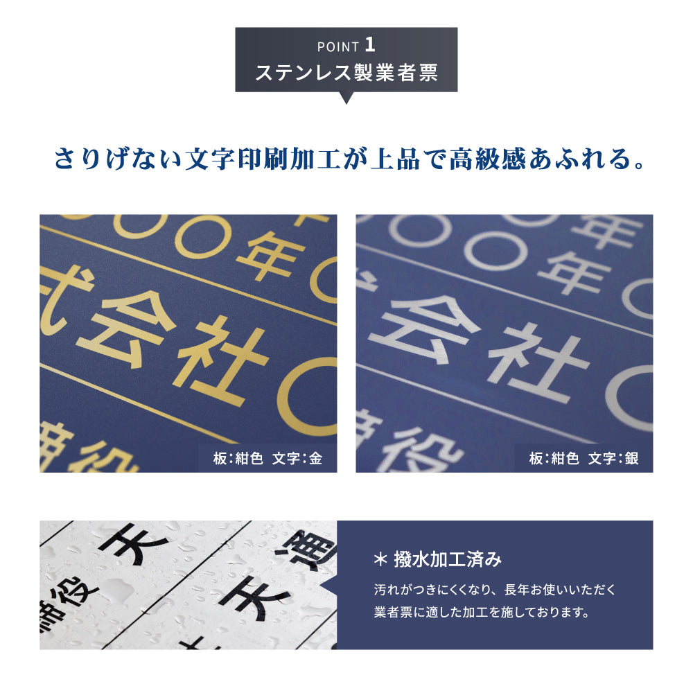 登録電気工事業者届出済票 看板 約W52cm×H37cm / 紺色看板+ 金文字/銀文字 看板 許可票 看板 業者票 建設工事現場 標識 事務所 店舗 不動産 法定看板 法令許可票　gs-pl-navy-todoke　