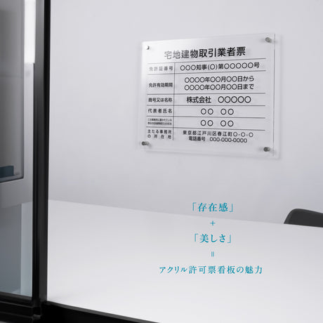 登録電気工事業者登録票 透明アクリル W450mm×H350mm×t3mm 内容込み 名入れ 看板 法定看板 許可票 gspl-3ele