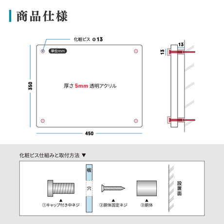 登録電気工事業者登録票 透明アクリル W450mm×H350mm×t5mm 内容込み 名入れ 看板 法定看板 許可票 gspl-5ele