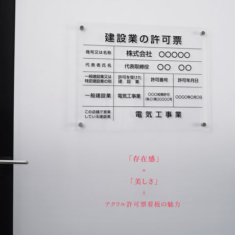 建設業の許可票 看板 W450mm×H350mm×t5mm 許可票 文字入れ無料 【内容印刷込み】gspl-5rb