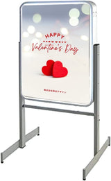 小型LED電飾スタンド看板 印刷シート貼込タイプ 両面表示 シルバー gsr50-950