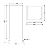 LED電飾スタンド看板 正方形 LEDテープライト付き 印刷シート貼込タイプ 四面表示 シルバー/ブラック LED-F4-1235