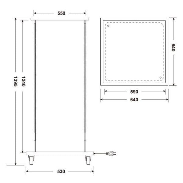 LED電飾スタンド看板 正方形 LEDテープライト付き 印刷シート貼込タイプ 四面表示 シルバー/ブラック LED-F4-1390