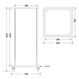 LED電飾スタンド看板 正方形 LEDテープライト付き 印刷シート貼込タイプ 四面表示 シルバー/ブラック LED-F4-1390