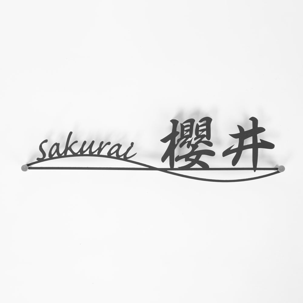 表札 ステンレス 戸建て 玄関 漢字+ローマ字 おしゃれ オシャレ アイアン 戸建 一軒家 新築祝い gs-nmpl-1027