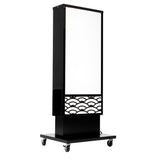 電飾スタンド看板 和風 印刷シート貼込タイプ 両面表示 高さ140cm 青海波/麻の葉/桧垣/黒 ts-wf-02-m