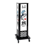 電飾スタンド看板 和風 印刷シート貼込タイプ 四面表示 高さ112cm 青海波/麻の葉/桧垣/黒 ts-wf-03-s